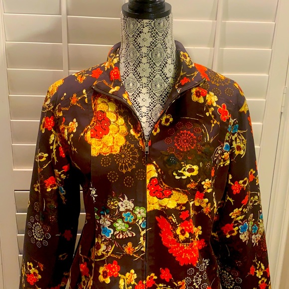 Chico's bohemian inspired Jacket with vibrates floral print. - Picture 4 of 8